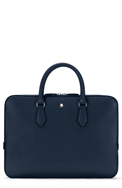 Shop Montblanc Sartorial Leather Document Case In Ink Blue