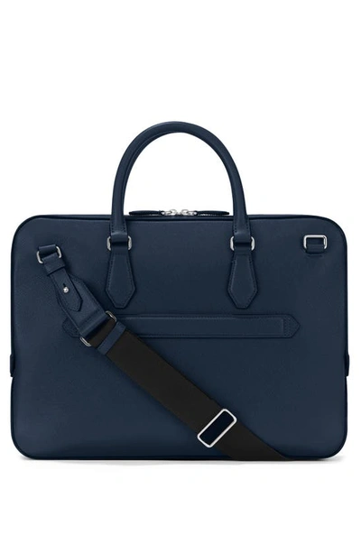 Shop Montblanc Sartorial Leather Document Case In Ink Blue