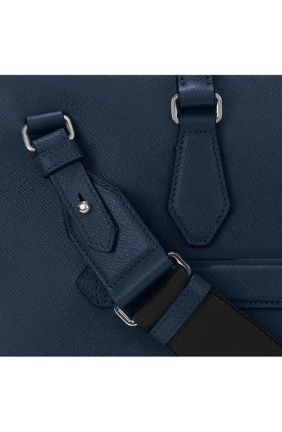 Shop Montblanc Sartorial Leather Document Case In Ink Blue