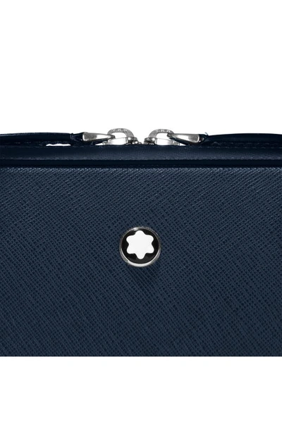 Shop Montblanc Sartorial Leather Document Case In Ink Blue