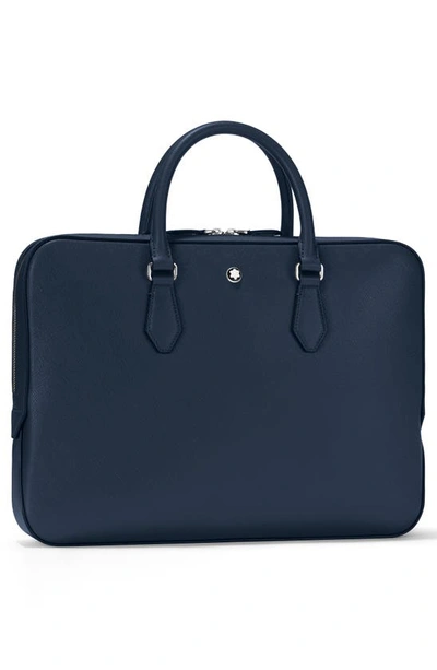 Montblanc Sartorial Leather Document Case In Ink Blue