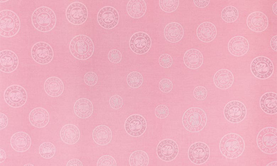 Shop Longchamp Logo Medallion Cotton Blend Fringe Scarf In Pink