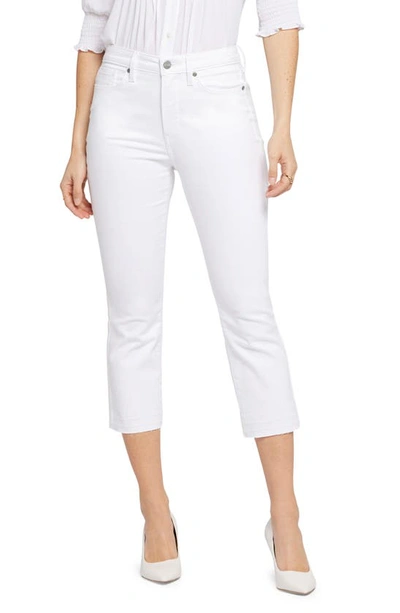 Shop Nydj Chloe Frayed Hem Crop Jeans In Optic White