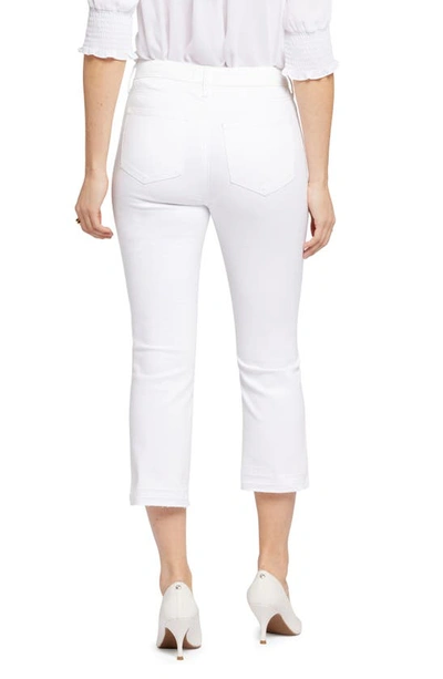 Shop Nydj Chloe Frayed Hem Crop Jeans In Optic White