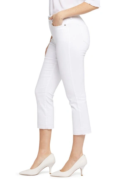 Shop Nydj Chloe Frayed Hem Crop Jeans In Optic White