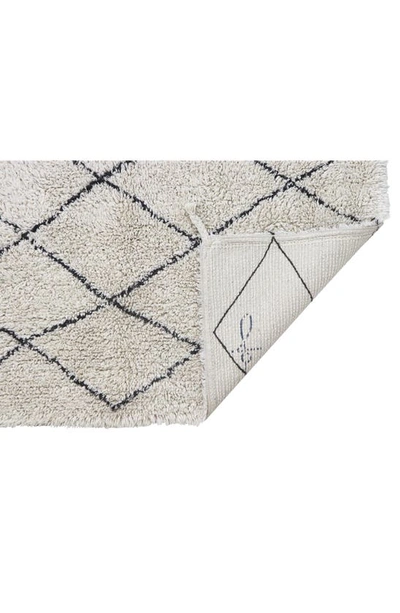 Lorena Canals Mini Bereber Washable Cotton Blend Rug In Natural Black