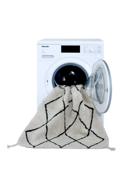 Lorena Canals Mini Bereber Washable Cotton Blend Rug In Natural Black