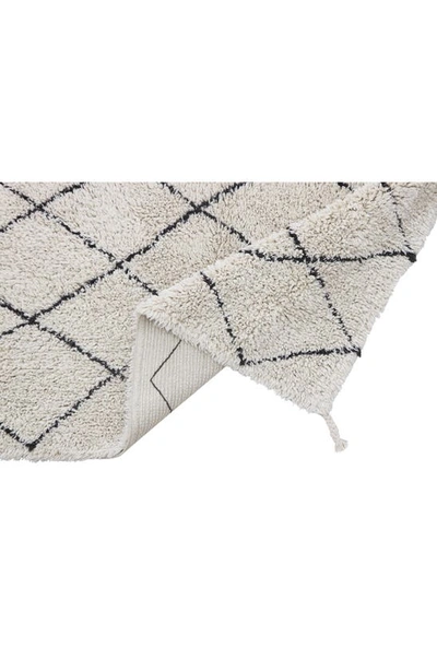 Lorena Canals Mini Bereber Washable Cotton Blend Rug In Natural Black