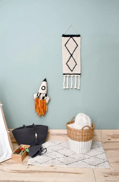 Lorena Canals Mini Bereber Washable Cotton Blend Rug In Natural Black