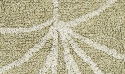 Shop Lorena Canals Mini Monstera Leaf Washable Cotton Blend Rug In Olive Natural