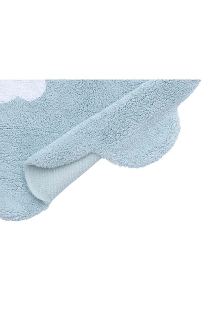 Lorena Canals Mini Dream Washable Cotton Blend Rug In Light Blue White