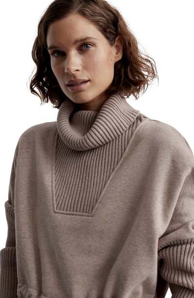 Shop Varley Cavello Turtleneck Sweater In Taupe Marl
