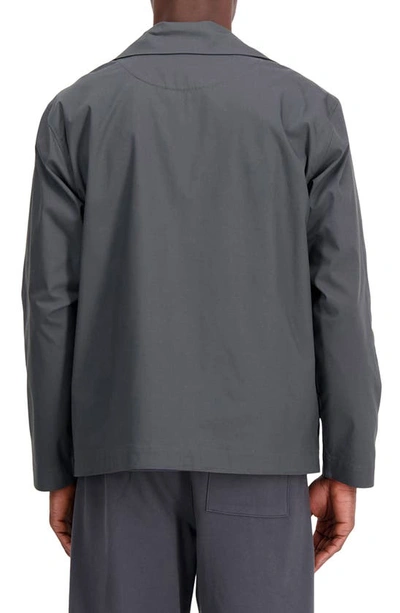 Shop New Balance Athletics Linear Woven Track Jacket In Blacktop