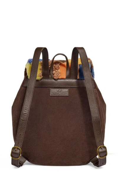 Shop Ugg X The Elder Statesman Backpack With Geniune Shearling Trim In Brown