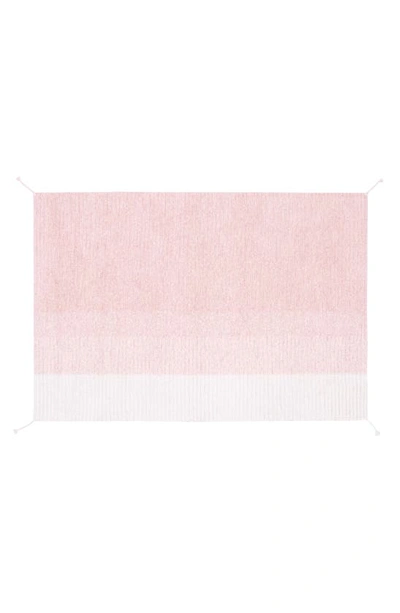 Shop Lorena Canals Reversible Washable Recycled Cotton Blend Rug In Pastel Pink / Ivory