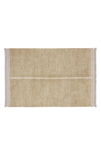 Shop Lorena Canals Reversible Washable Recycled Cotton Blend Rug In Olive Natural / Sage