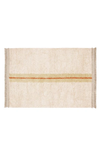 Shop Lorena Canals Reversible Washable Recycled Cotton Blend Rug In Olive Natural / Sage