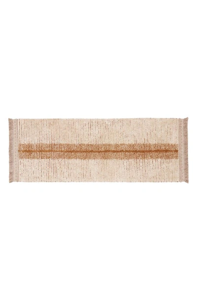 Shop Lorena Canals Reversible Washable Recycled Cotton Blend Rug In Toffee Natural Linen