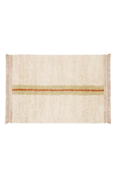 Shop Lorena Canals Reversible Washable Recycled Cotton Blend Rug In Olive Natural / Sage