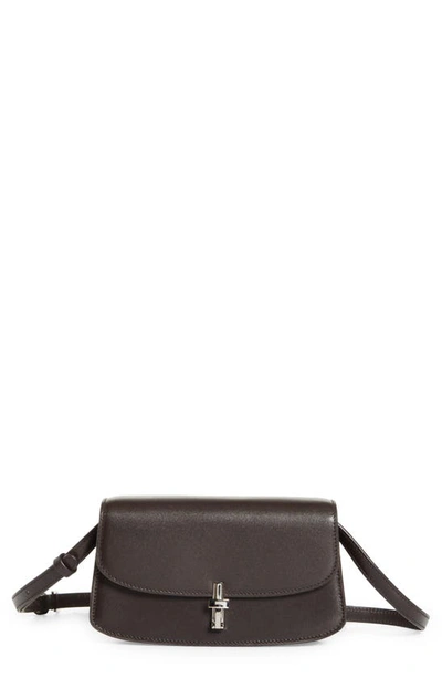 Shop The Row Sofia East/west Leather Crossbody Bag In Dark Brown