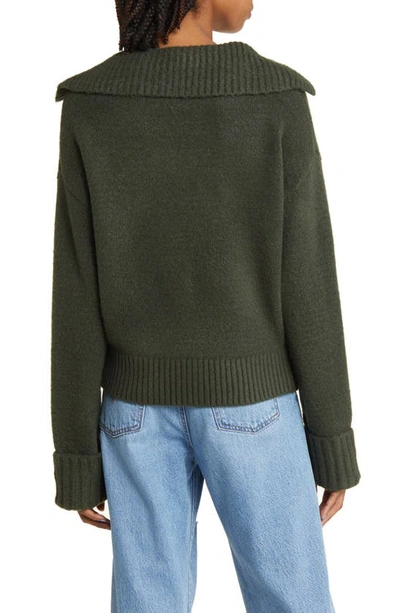 Shop Treasure & Bond Oversize Johnny Collar Sweater In Green Wood