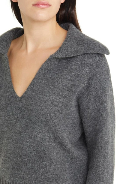 Shop Treasure & Bond Oversize Johnny Collar Sweater In Grey Med Charcoal Heather