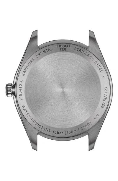 Shop Tissot Pr 100 Classic Leather Strap Watch, 40mm In Silver