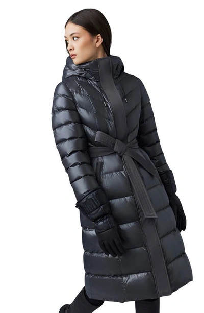 Shop Mackage Coralia Water Resistant Hooded 800 Fill Power Down Coat In Carbon