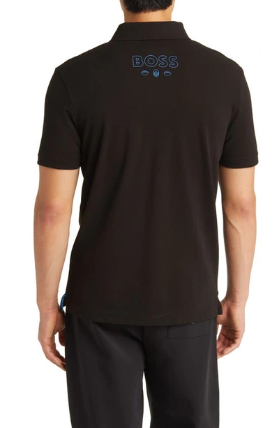 Shop Hugo Boss X Nfl Cotton Polo In Los Angeles Chargers Black