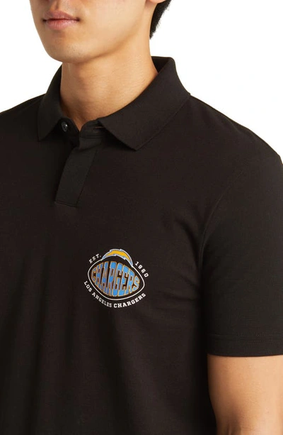 Shop Hugo Boss X Nfl Cotton Polo In Los Angeles Chargers Black