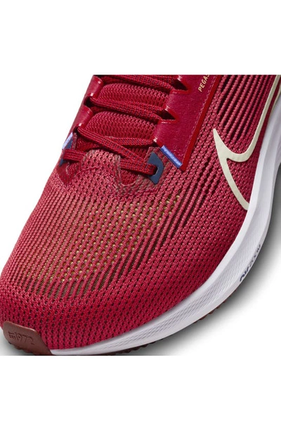 Shop Nike Air Zoom Pegasus 40 Running Shoe In Red/ Sea Glass/ Navy