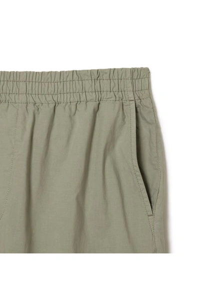 Shop Lacoste Relaxed Twill Drawstring Shorts In Tif Eco Olive