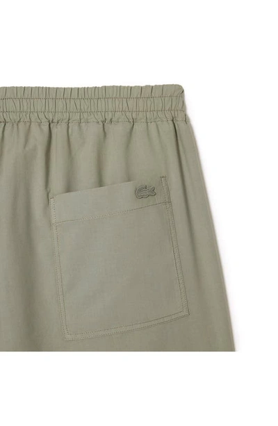 Shop Lacoste Relaxed Twill Drawstring Shorts In Tif Eco Olive