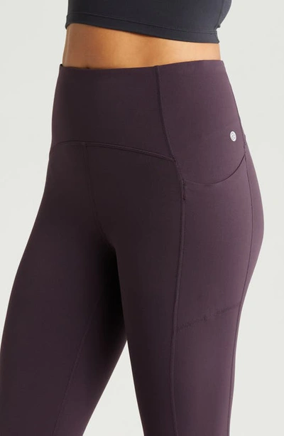 Shop Zella Studio Luxe High Waist Pocket 7/8 Leggings In Purple Nebula