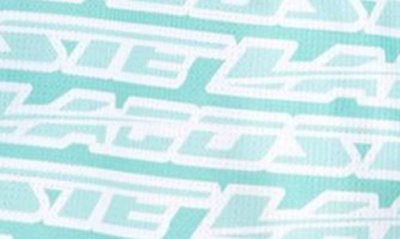 Shop Lacoste Logo Print Cotton Swim Trunks In Cr5 Florida/ Pastille Mint