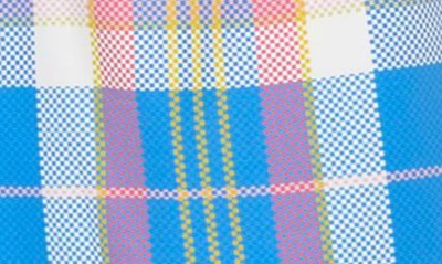Lacoste Quick Dry Colored Check Swim Trunks In Fiji/ Multicolor