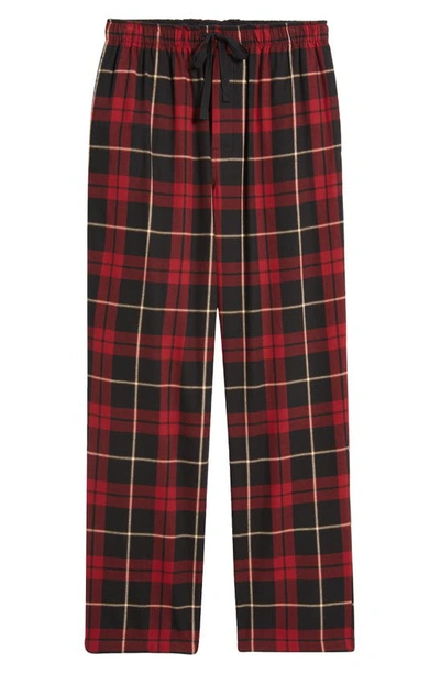 Shop Majestic International Plaid Cotton Flannel Pajama Pants In Cherry