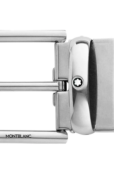Shop Montblanc Reversible Leather Belt In Grey/ Brown
