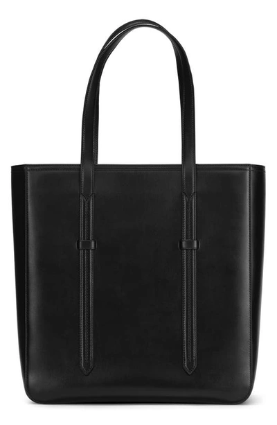 Shop Montblanc Meisterstück Leather Tote In Black
