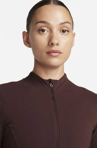 Shop Nike Yoga Dri-fit Luxe Fitted Jacket In Earth