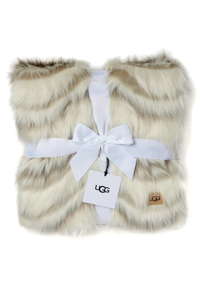 Shop Ugg Rosia Faux Fur Throw Blanket In Snow Multi