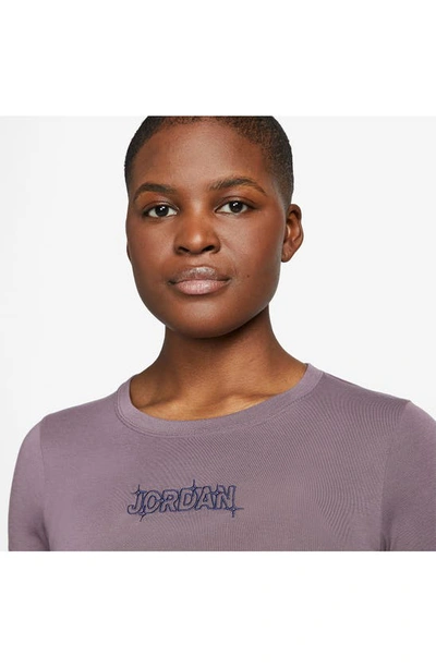 Shop Jordan Slim Embroidered T-shirt In Sky Mauve/ Sky Purple