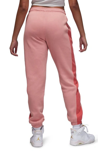 Shop Jordan Brooklyn Fleece Sweatpants In Red Stardust/ Adobe/ White