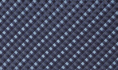 Shop Canali Geometric Silk Tie In Dark Blue