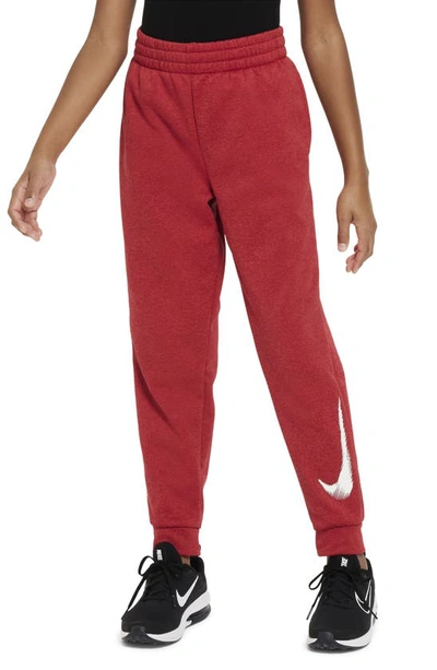 Shop Nike Kids' Therma Multi+ Training Joggers In Gym Red/ University Red/ White
