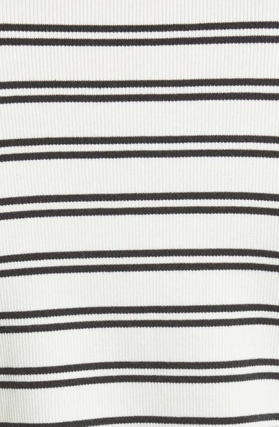 Shop Veronica Beard Delano Stripe Cotton Top In Black/ White