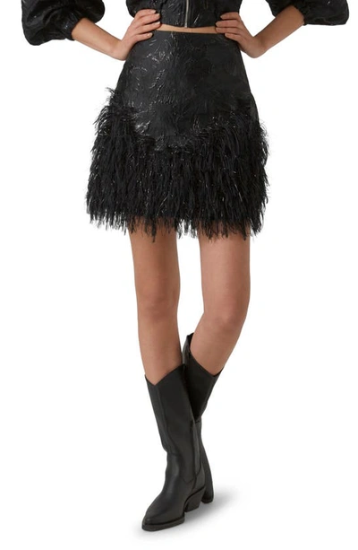 Shop Vero Moda Susse High Waist Fringe Metallic Skirt In Black