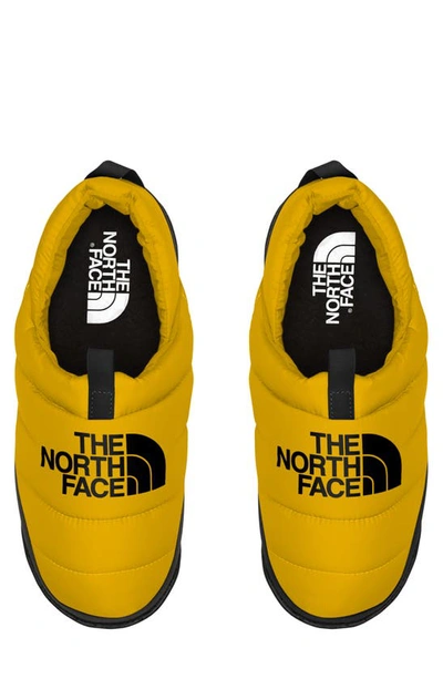 Shop The North Face Nuptse Down Slipper In Summit Gold/ Tnf Black