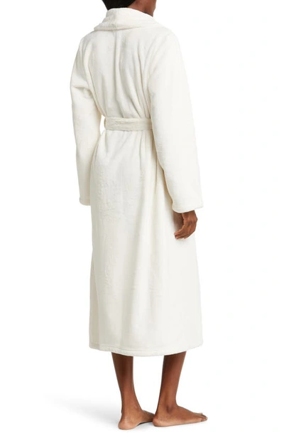 Nordstrom Shawl Collar Plush Longline Robe In Ivory Egret
