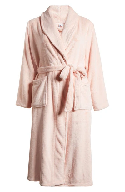 Shop Nordstrom Shawl Collar Plush Robe In Pink English